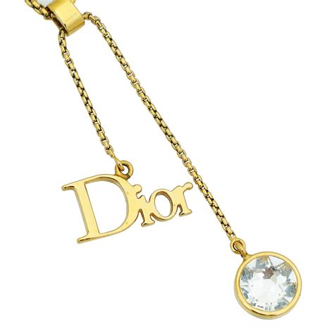 dior gold finish necklace.